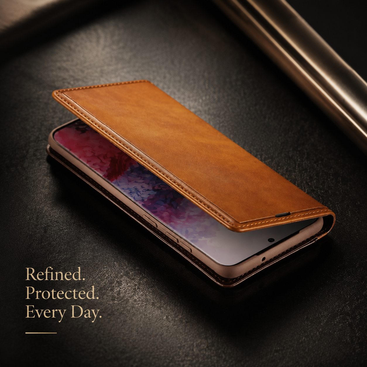 Premium iPhone Case MagSafe Compatible Genuine Leather Flip Wallet Cover Card Holder Magnetic Closure Shockproof Camera Lens Protection Slim Design