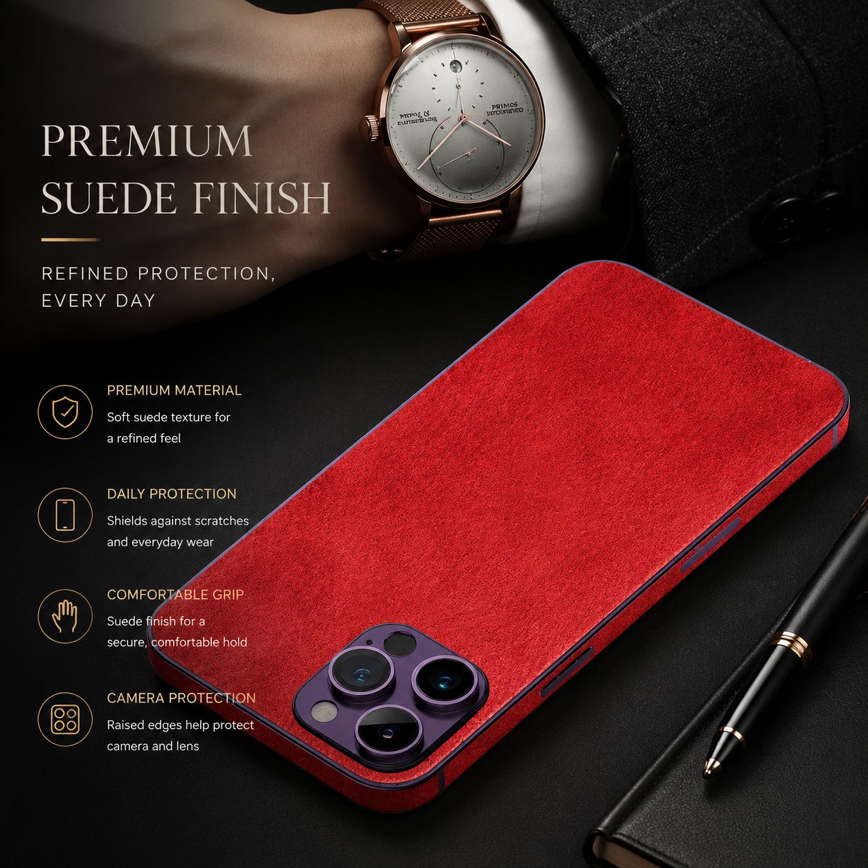 Premium iPhone Case MagSafe Compatible Genuine Leather Strap Cover Slim Protective Shockproof Camera Lens Protection Carry Strap Luxury Design