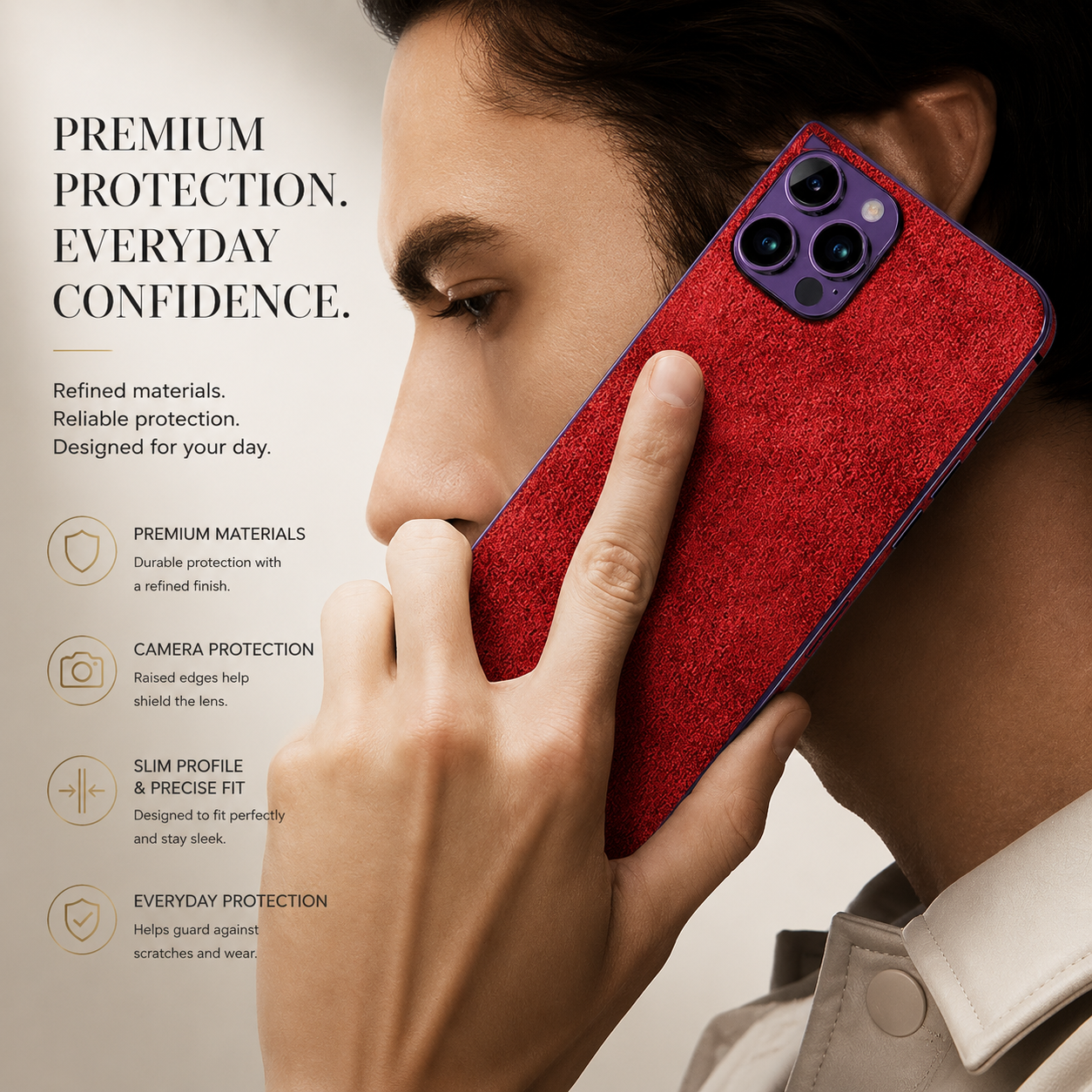 Premium iPhone Case MagSafe Compatible Genuine Leather Strap Cover Slim Protective Shockproof Camera Lens Protection Carry Strap Luxury Design