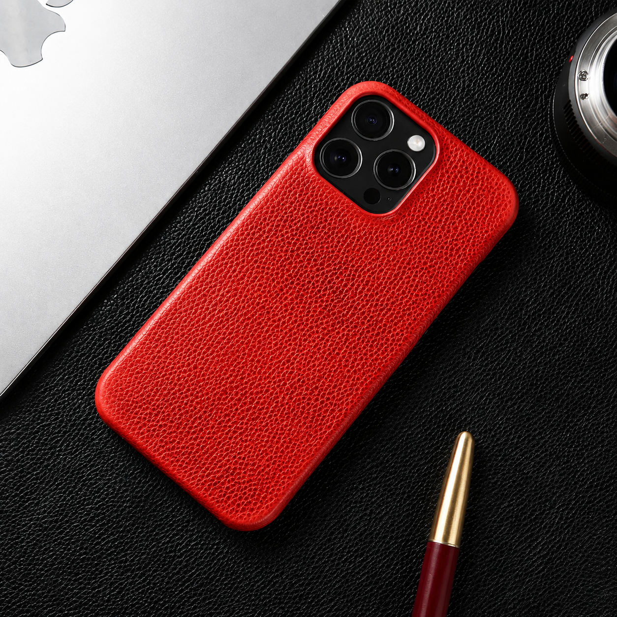 Premium iPhone Case MagSafe Compatible Genuine Leather Strap Cover Slim Protective Shockproof Camera Lens Protection Carry Strap Luxury Design