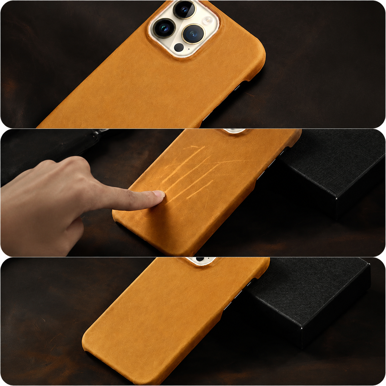 Premium iPhone Case MagSafe Compatible Genuine Leather Strap Cover Slim Protective Shockproof Camera Lens Protection Carry Strap Luxury Design