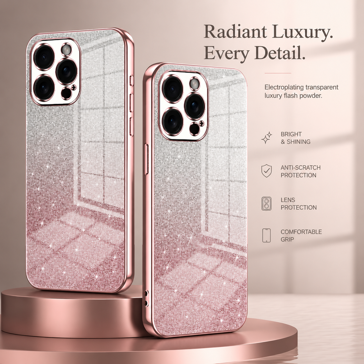 Premium iPhone Case MagSafe Compatible Glitter TPU Magnetic Cover Shockproof Protective Camera Lens Guard Flexible Slim Design