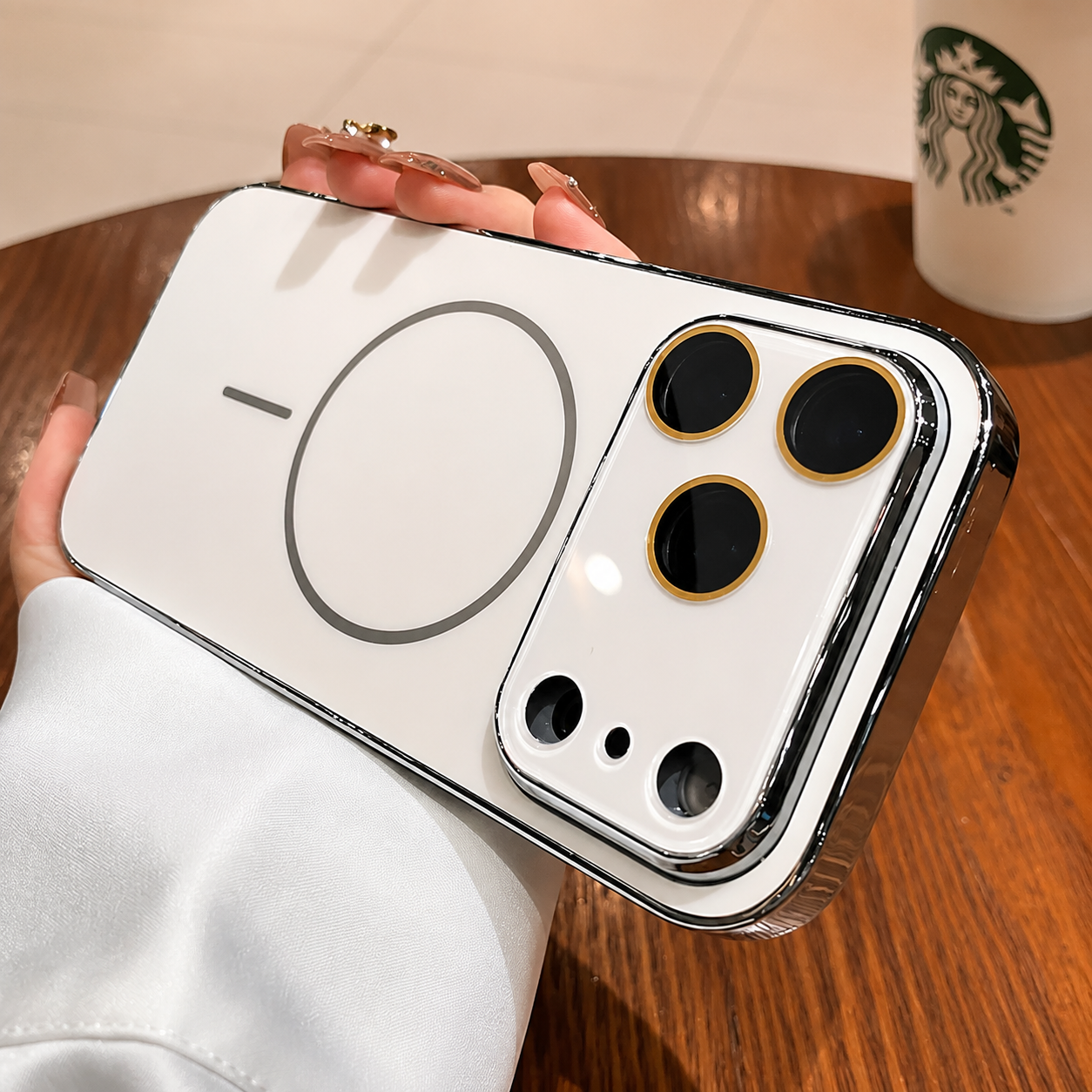 Premium iPhone Case MagSafe Compatible Hard PC Cover Shockproof Tempered Glass Camera Protection Anti Fingerprint Slim Full Coverage Design