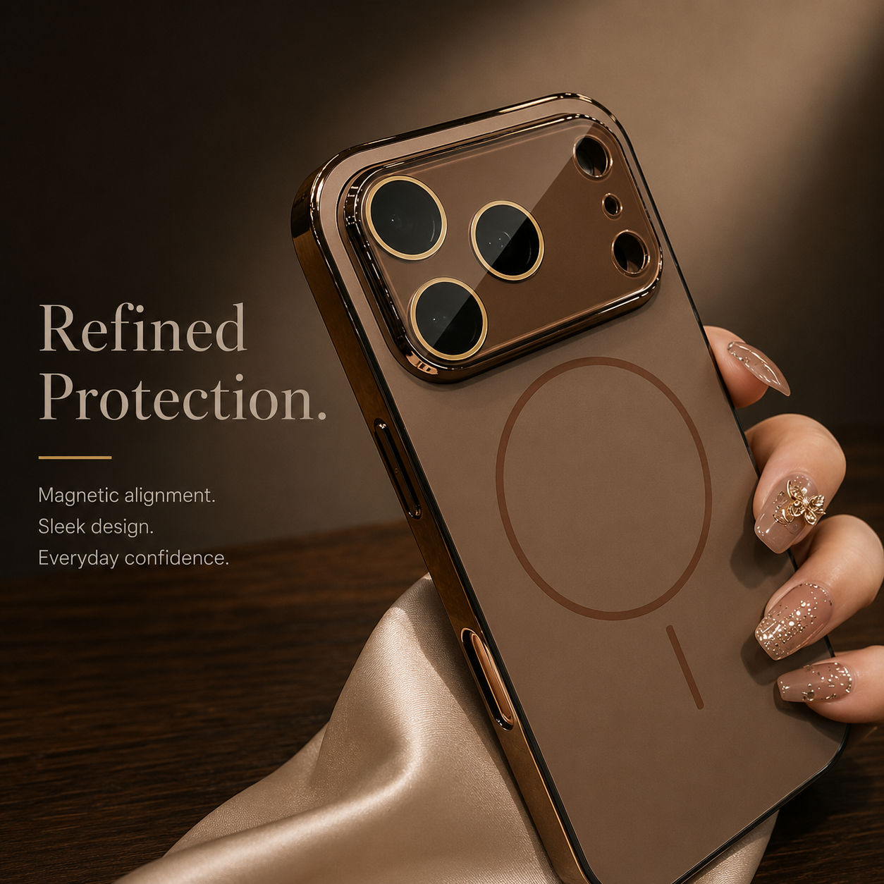 Premium iPhone Case MagSafe Compatible Hard PC Cover Shockproof Tempered Glass Camera Protection Anti Fingerprint Slim Full Coverage Design