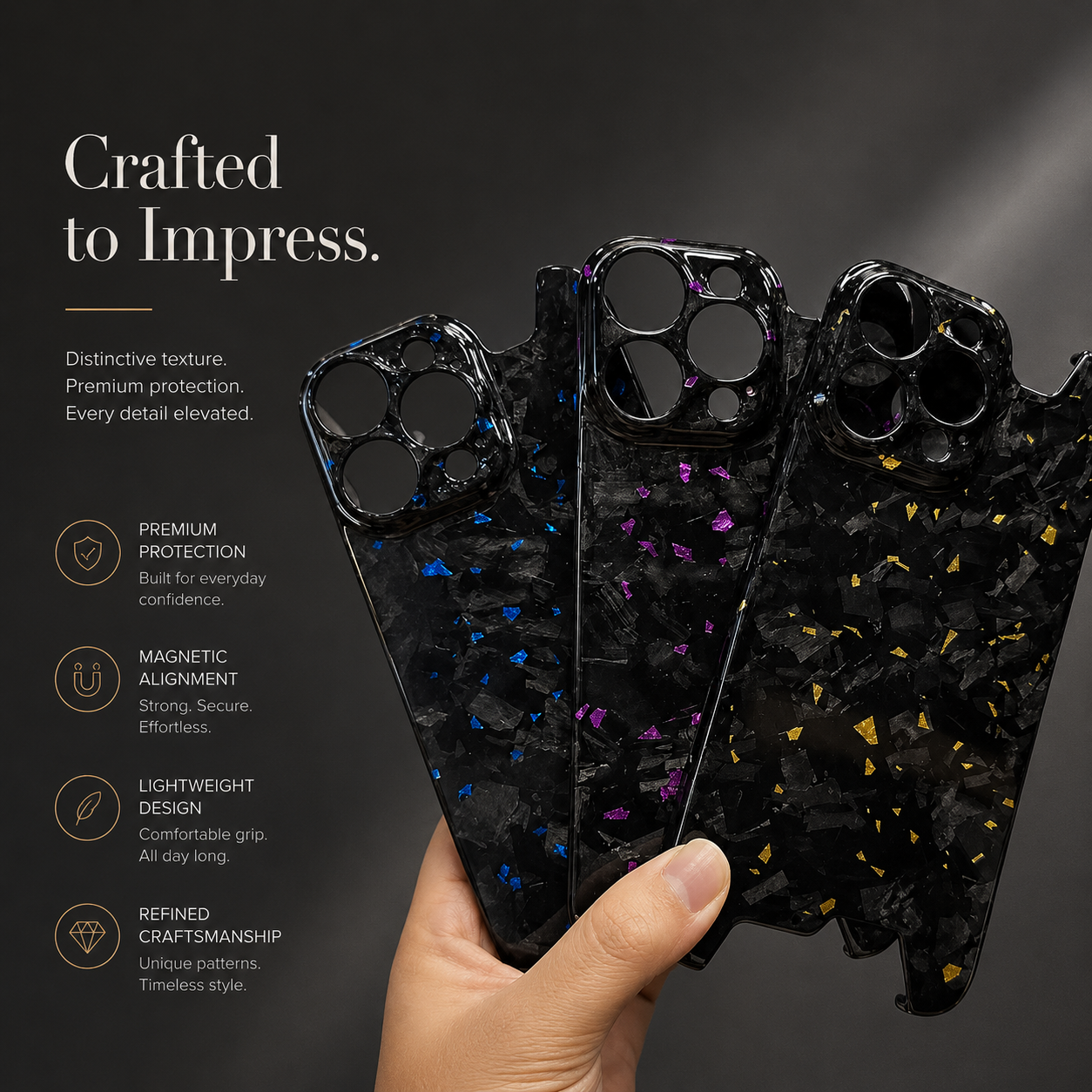 Premium iPhone Case MagSafe Compatible Kevlar Carbon Fiber Cover Magnetic Stand Hard PC Shell Camera Guard Anti Fingerprint Slim Design