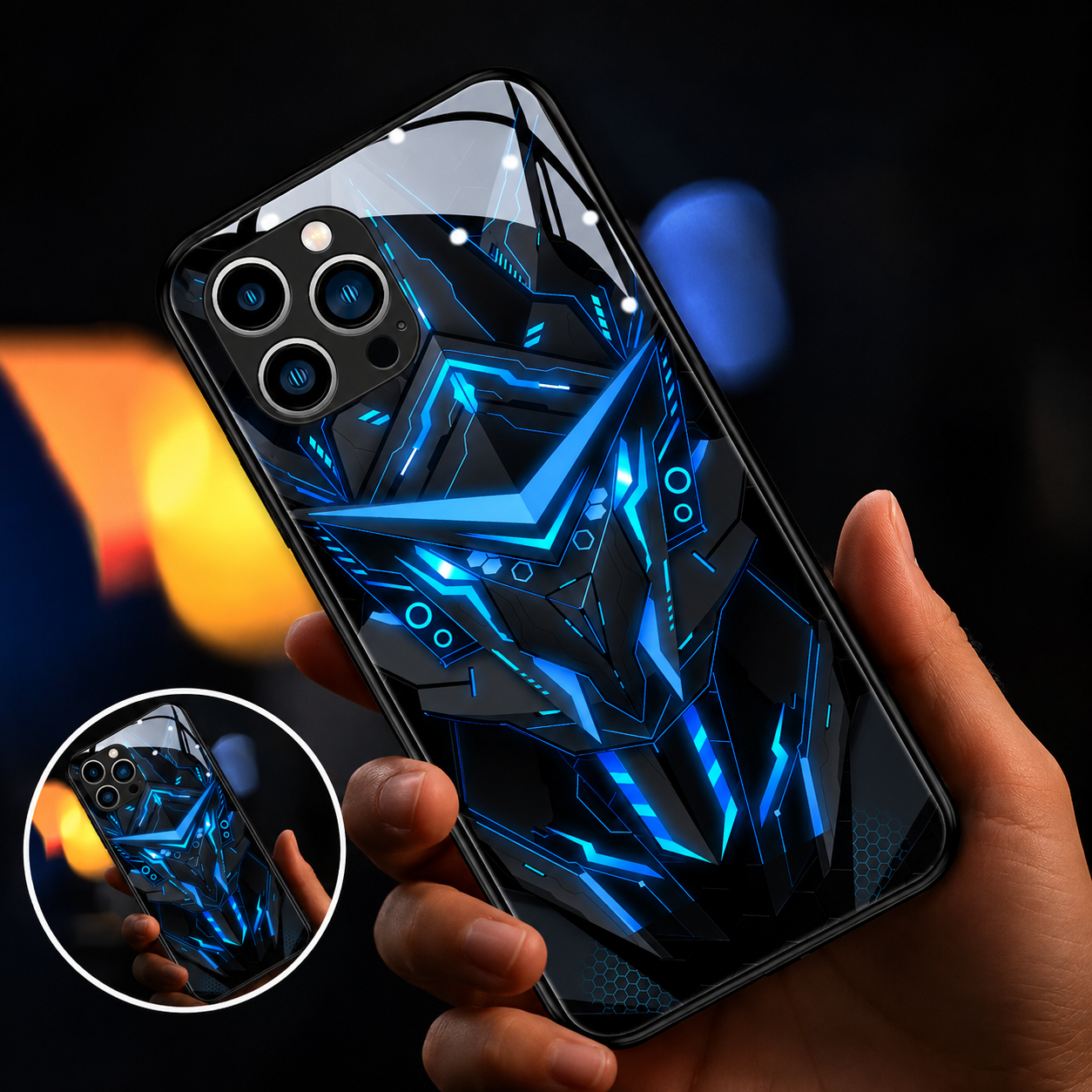 Premium iPhone Case MagSafe Compatible LED Notification Cover Mecha Design Magnetic Shockproof Protective Camera Lens Guard Slim Full Coverage