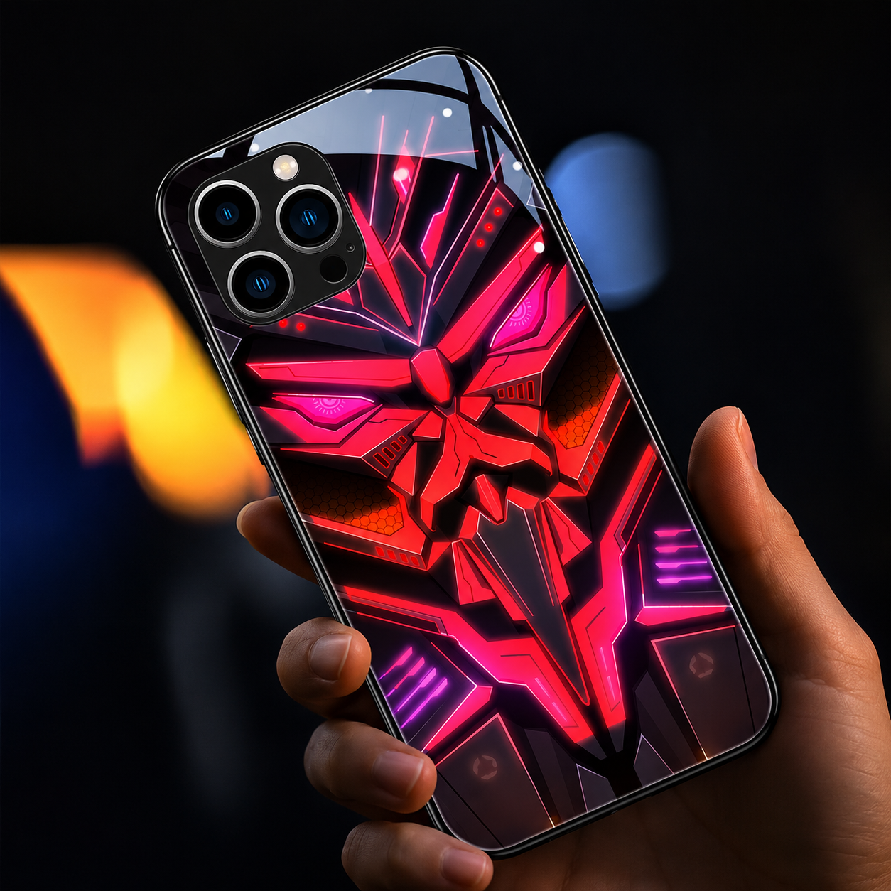 Premium iPhone Case MagSafe Compatible LED Notification Cover Mecha Design Magnetic Shockproof Protective Camera Lens Guard Slim Full Coverage