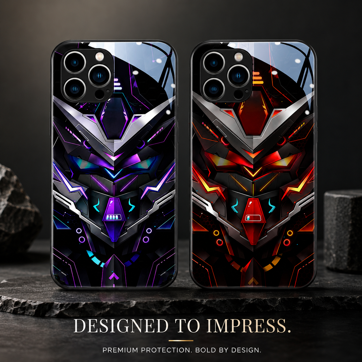 Premium iPhone Case MagSafe Compatible LED Notification Cover Mecha Design Magnetic Shockproof Protective Camera Lens Guard Slim Full Coverage