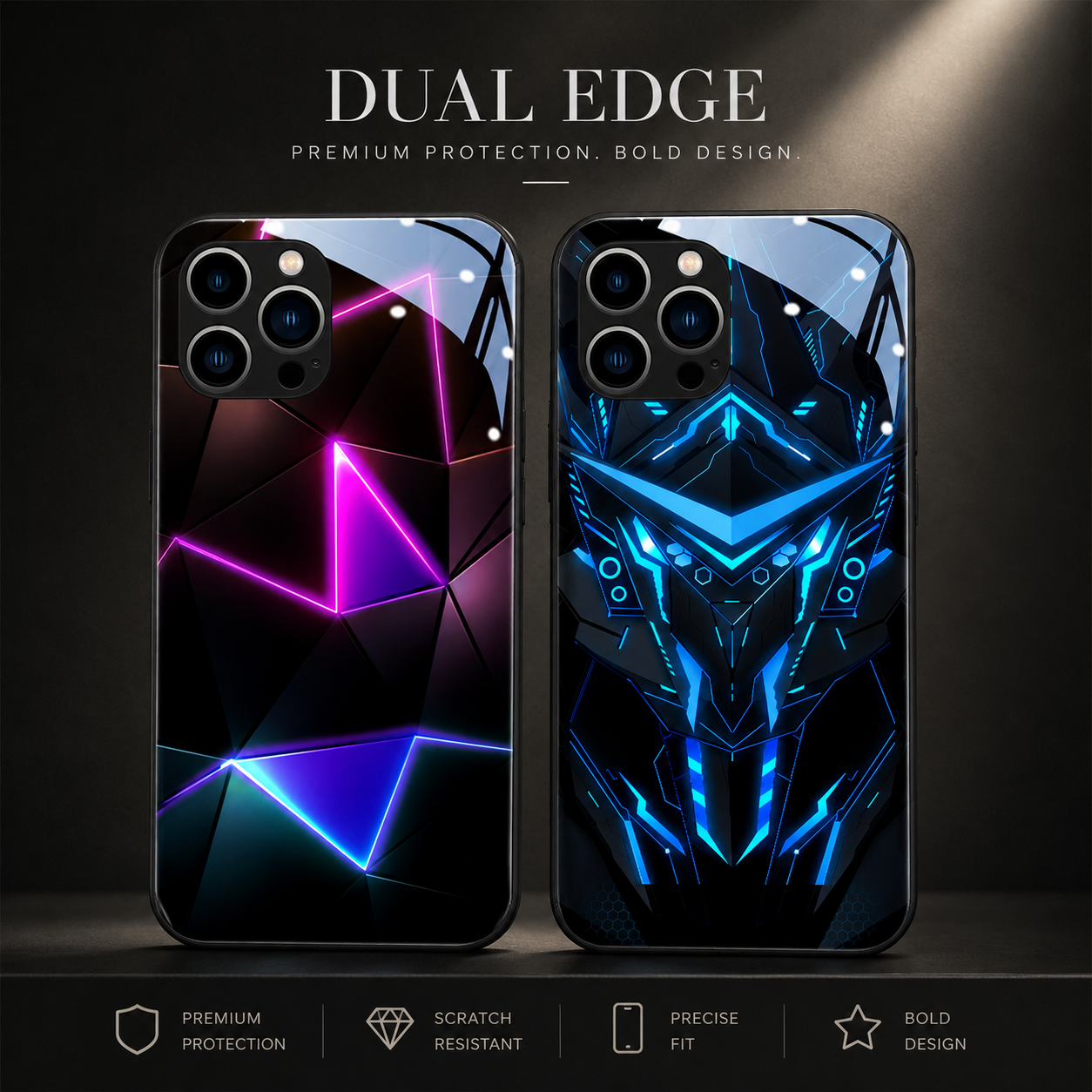 Premium iPhone Case MagSafe Compatible LED Notification Cover Mecha Design Magnetic Shockproof Protective Camera Lens Guard Slim Full Coverage