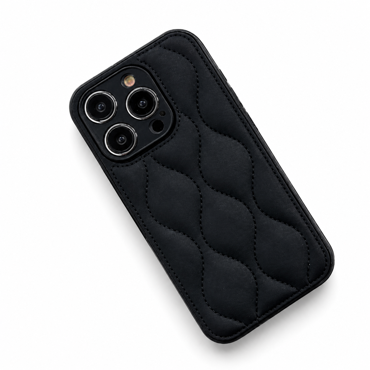 Premium iPhone Case MagSafe Compatible Leather 3D Wave Texture Silicone Bumper Shockproof Protective Cover Camera Lens Protection Slim Design