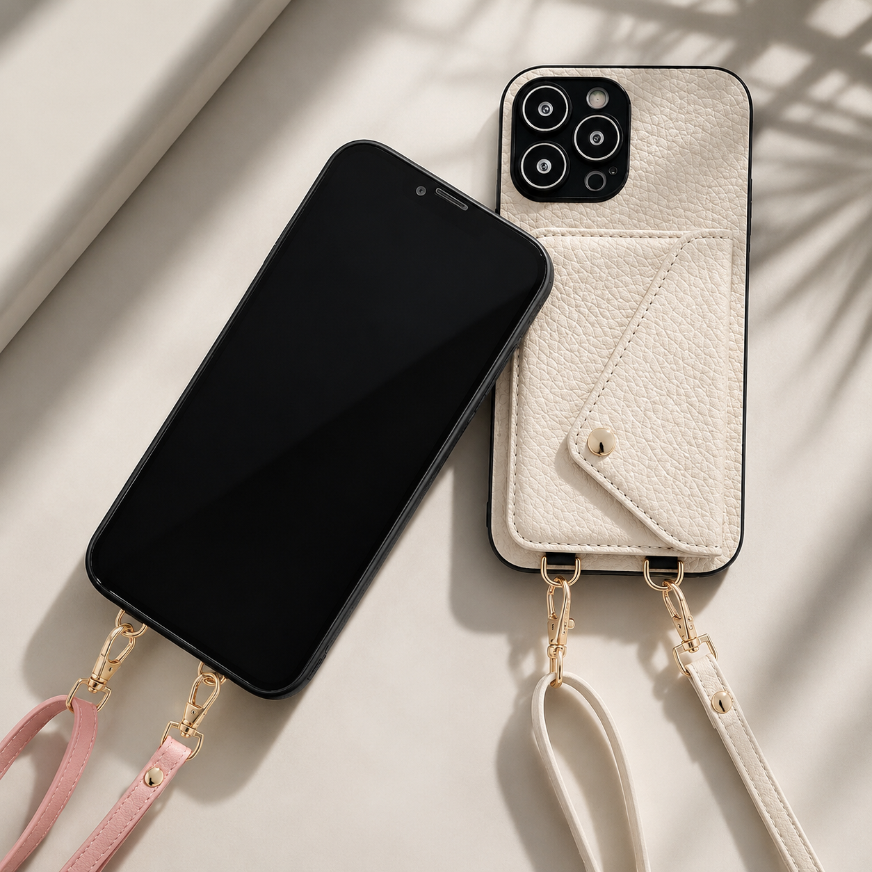 Premium iPhone Case MagSafe Compatible Leather Crossbody Wallet Cover Card Holder Strap Magnetic Shockproof Protective Camera Lens Guard Slim Design