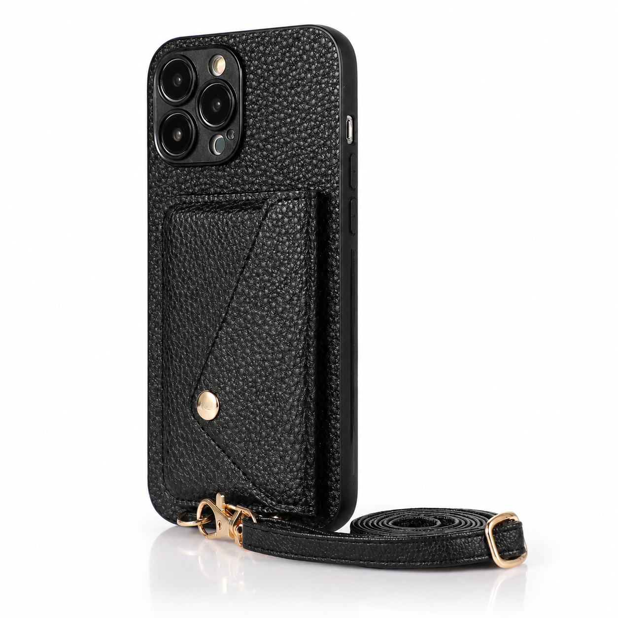 Premium iPhone Case MagSafe Compatible Leather Crossbody Wallet Cover Card Holder Strap Magnetic Shockproof Protective Camera Lens Guard Slim Design
