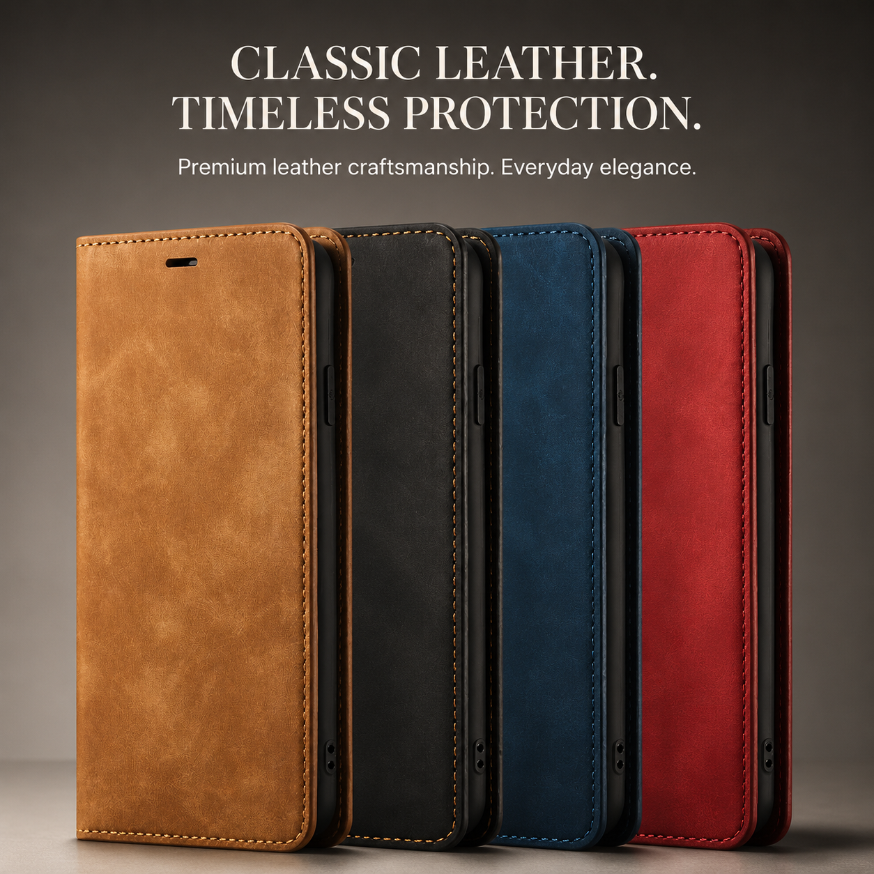 Premium iPhone Case MagSafe Compatible Leather Flip Wallet Cover Card Holder Magnetic Stand Shockproof Protective Camera Lens Guard Slim Design