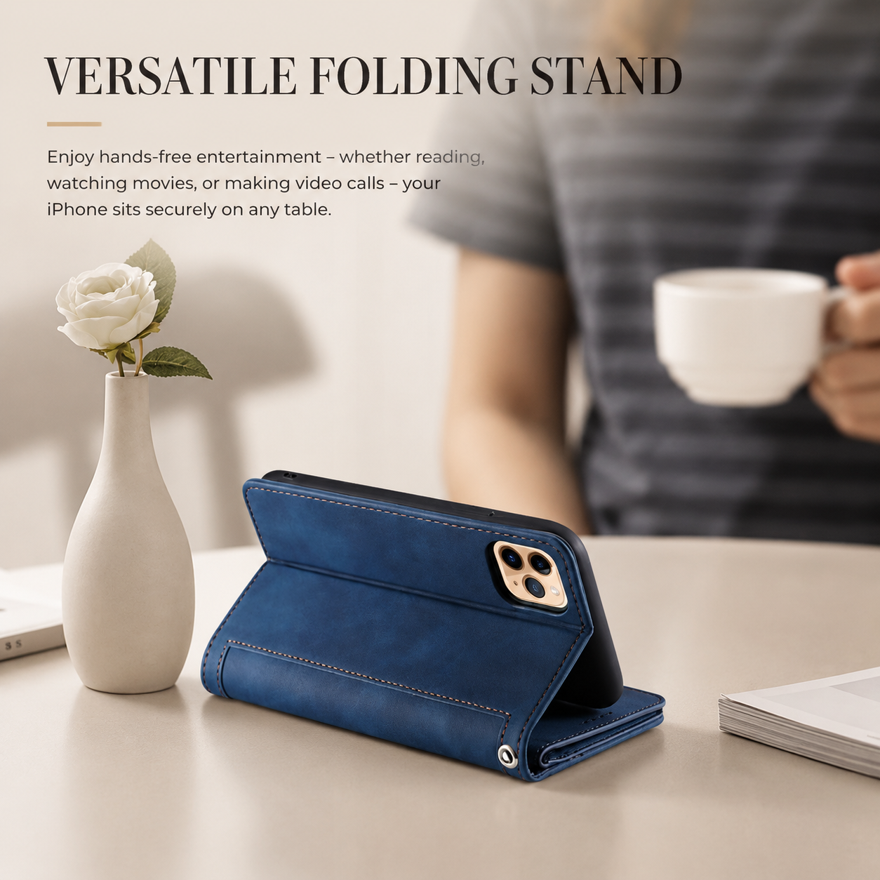 Premium iPhone Case MagSafe Compatible Leather Flip Wallet Cover Zipper Card Holder Strap Stand Magnetic Shockproof Camera Lens Protection Slim Design