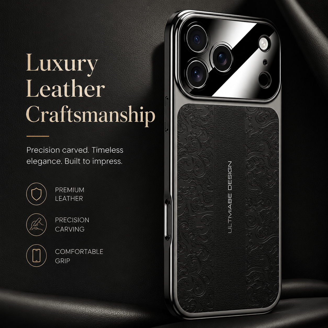 Premium iPhone Case MagSafe Compatible Leather TPU Cover Electroplated Frame Dual Layer Shockproof Anti Fingerprint Non Slip Slim Protective Design