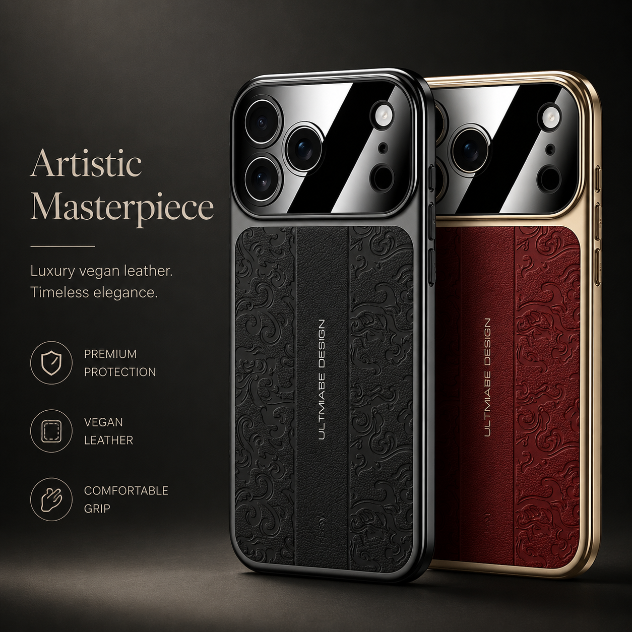 Premium iPhone Case MagSafe Compatible Leather TPU Cover Electroplated Frame Dual Layer Shockproof Anti Fingerprint Non Slip Slim Protective Design