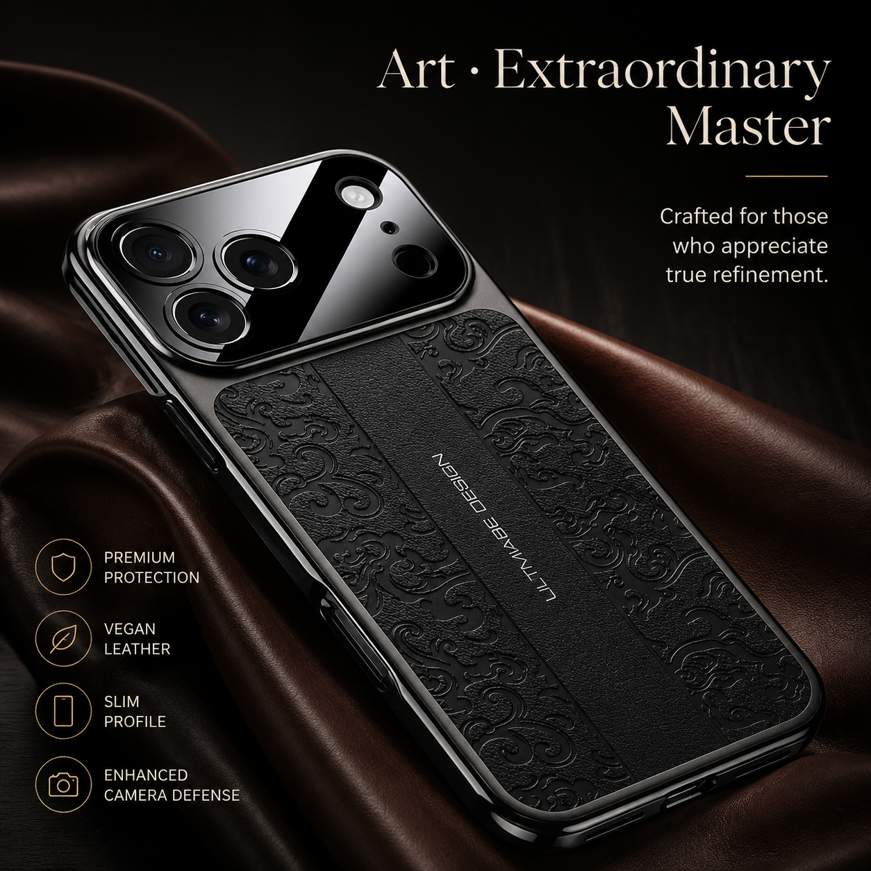 Premium iPhone Case MagSafe Compatible Leather TPU Cover Electroplated Frame Dual Layer Shockproof Anti Fingerprint Non Slip Slim Protective Design