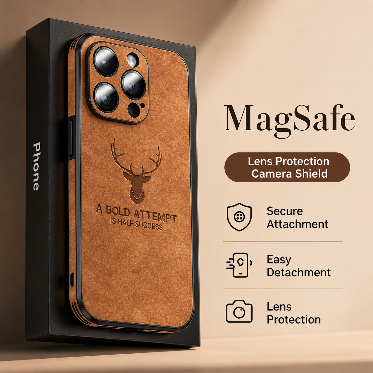 Premium iPhone Case MagSafe Compatible Leather Texture Silicone Bumper Cover Magnetic Shockproof Protective Camera Lens Guard Slim Full Coverage Design