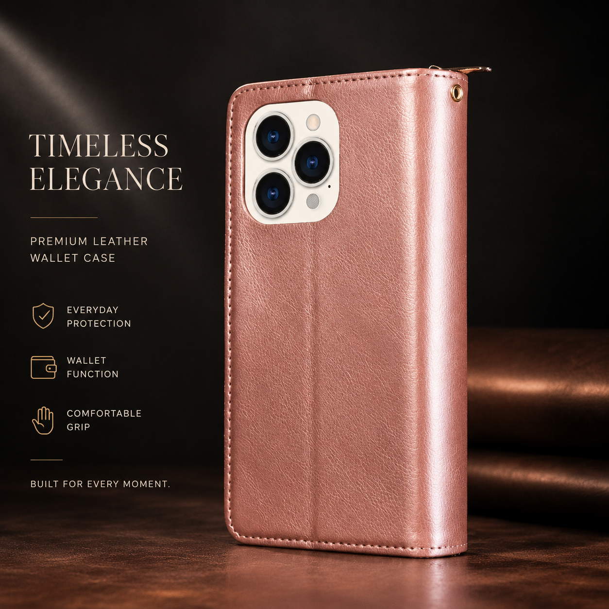 Premium iPhone Case MagSafe Compatible Leather Wallet Cover Card Holder Magnetic Closure Shockproof Protective Camera Lens Guard Slim Design