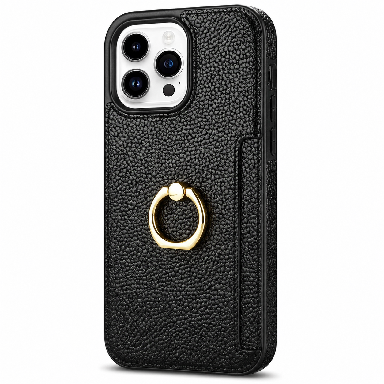 Premium iPhone Case MagSafe Compatible Leather Wallet Cover Card Holder Ring Stand Magnetic Shockproof Protective Camera Lens Protection Slim Design