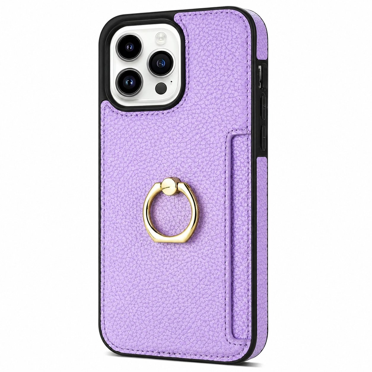 Premium iPhone Case MagSafe Compatible Leather Wallet Cover Card Holder Ring Stand Magnetic Shockproof Protective Camera Lens Protection Slim Design