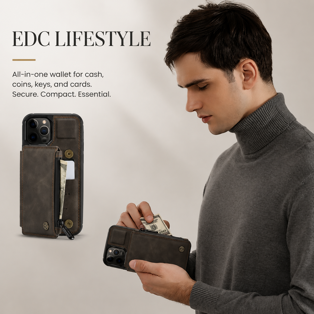 Premium iPhone Case MagSafe Compatible Leather Wallet Cover Card Holder Stand Magnetic Shockproof Protective Camera Lens Protection Slim Design