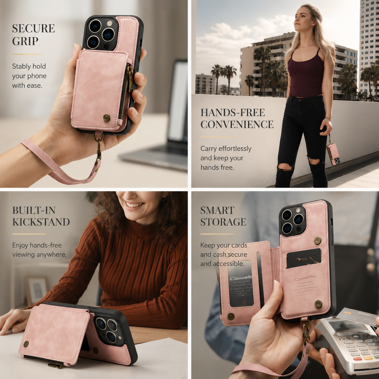 Premium iPhone Case MagSafe Compatible Leather Wallet Cover Card Holder Stand Magnetic Shockproof Protective Camera Lens Protection Slim Design