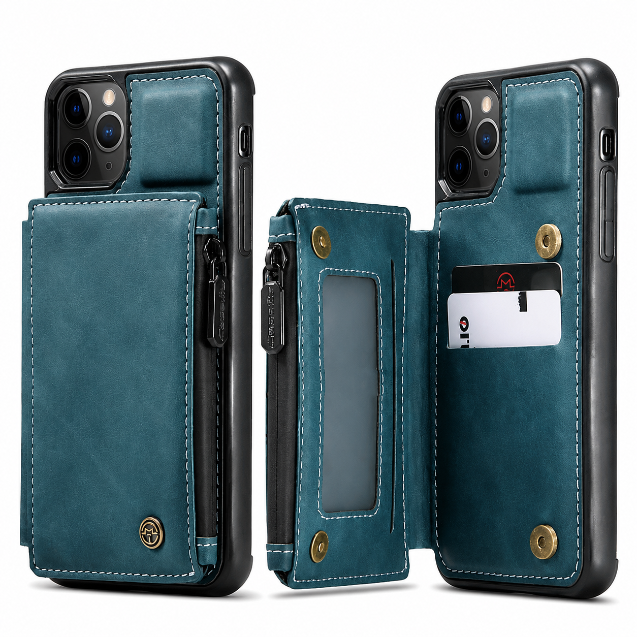 Premium iPhone Case MagSafe Compatible Leather Wallet Cover Card Holder Stand Magnetic Shockproof Protective Camera Lens Protection Slim Design