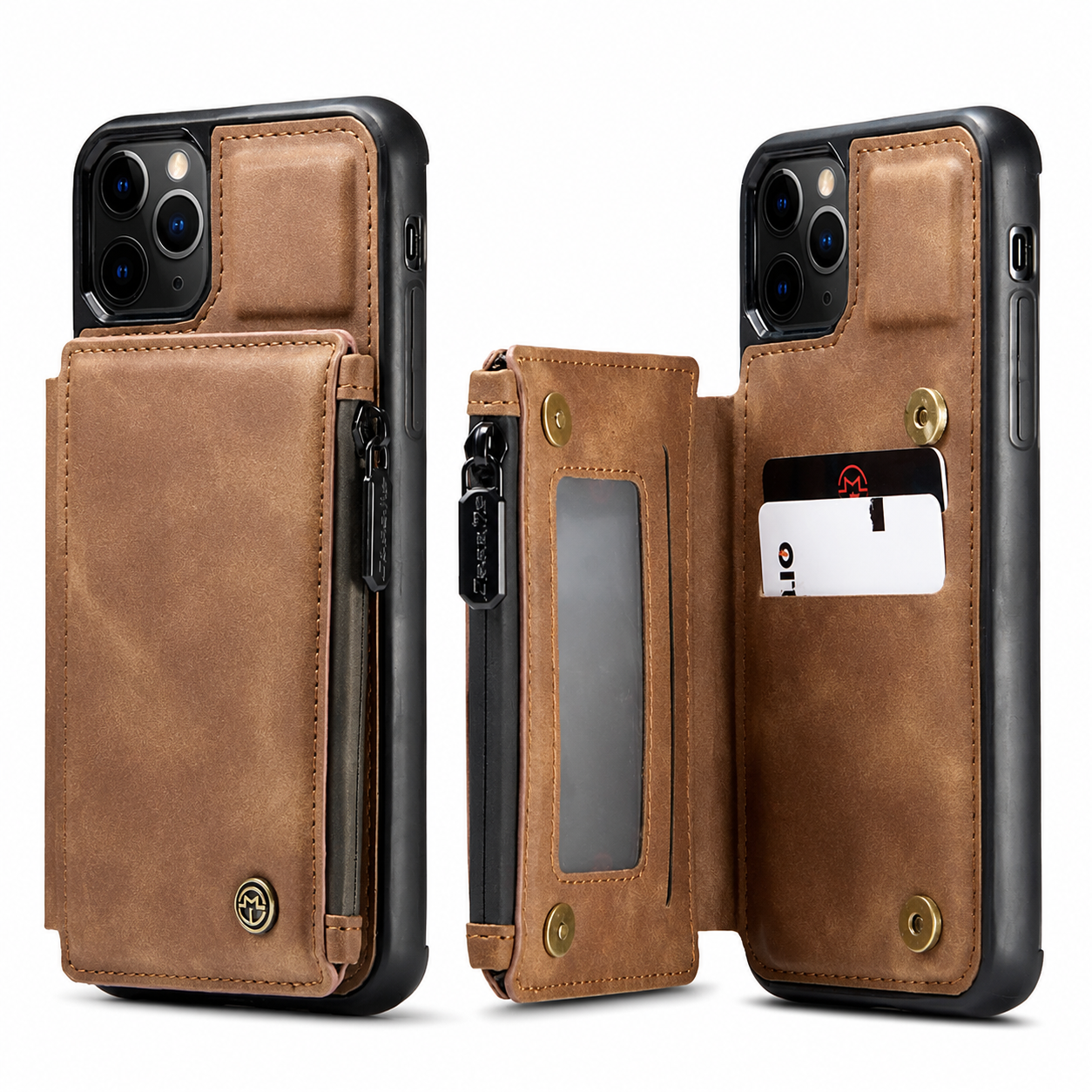 Premium iPhone Case MagSafe Compatible Leather Wallet Cover Card Holder Stand Magnetic Shockproof Protective Camera Lens Protection Slim Design