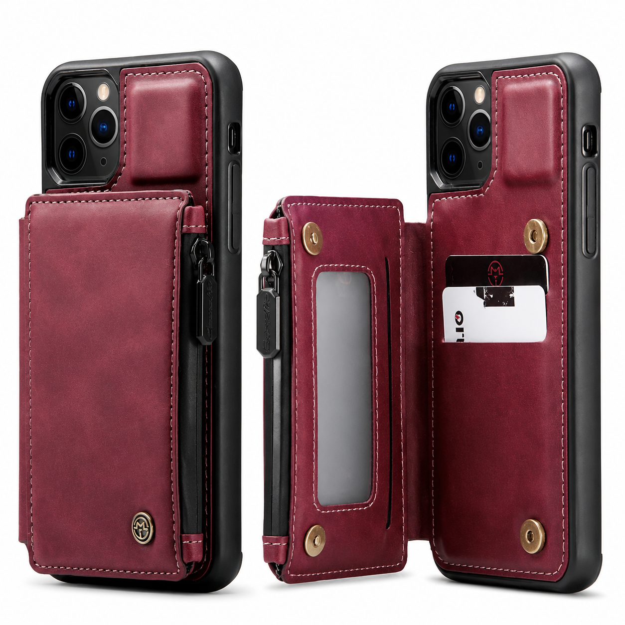 Premium iPhone Case MagSafe Compatible Leather Wallet Cover Card Holder Stand Magnetic Shockproof Protective Camera Lens Protection Slim Design