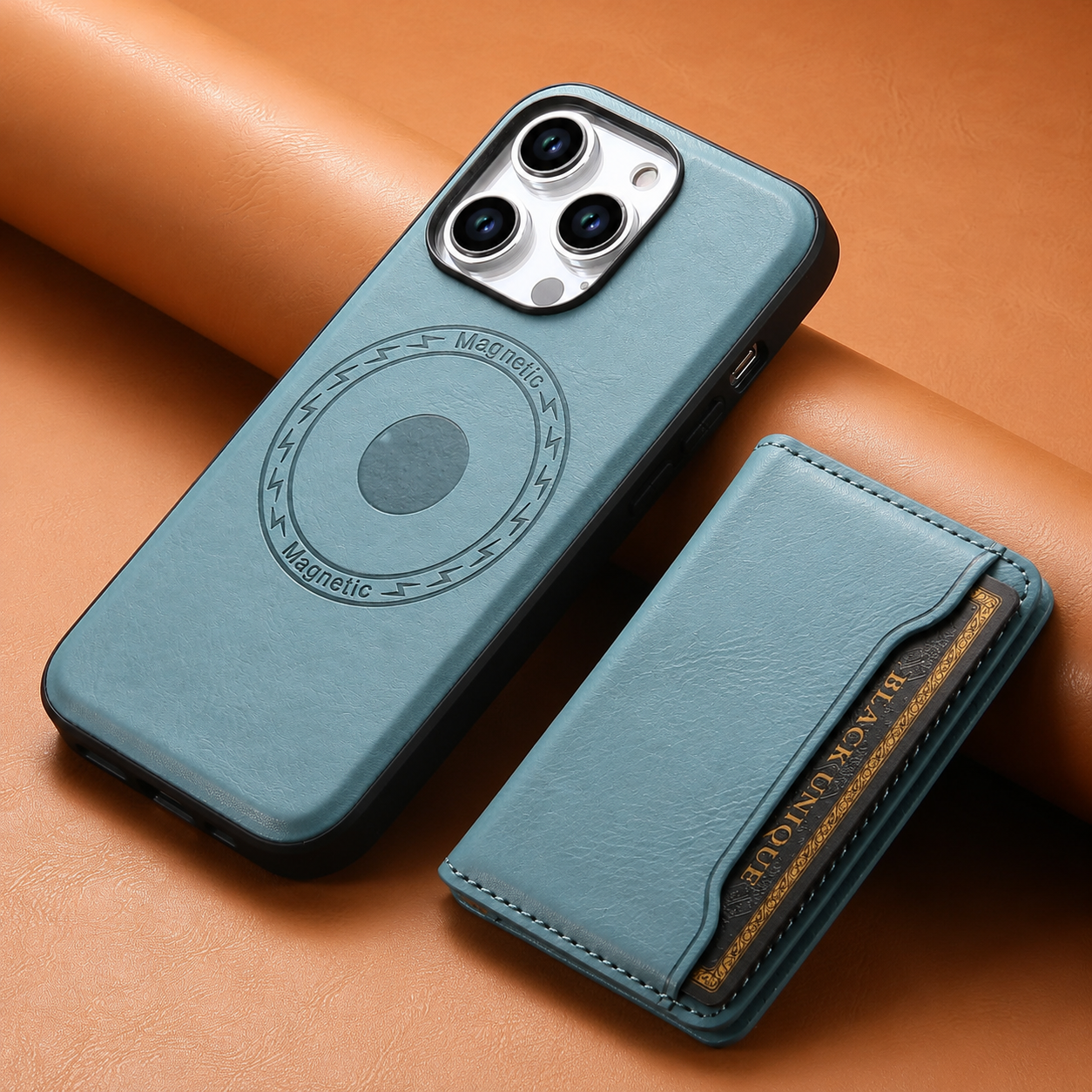 Premium iPhone Case MagSafe Compatible Leather Wallet Cover Magnetic Card Holder Shockproof Protective Camera Lens Guard Slim Design