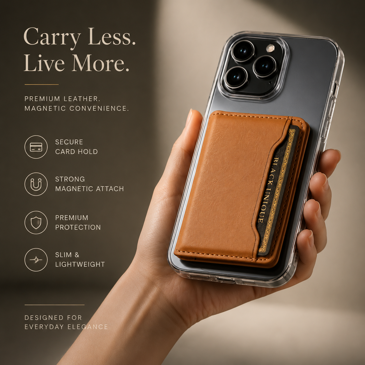 Premium iPhone Case MagSafe Compatible Leather Wallet Cover Magnetic Card Holder Shockproof Protective Camera Lens Guard Slim Design