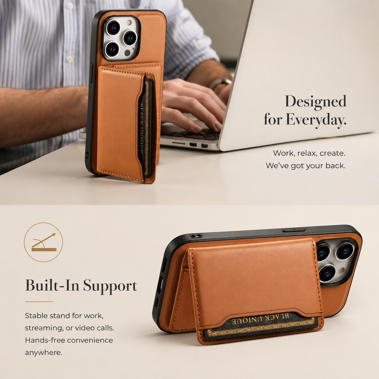 Premium iPhone Case MagSafe Compatible Leather Wallet Cover Magnetic Card Holder Shockproof Protective Camera Lens Guard Slim Design