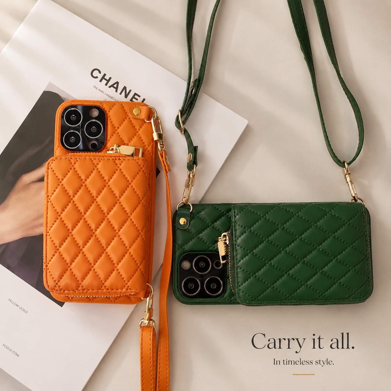 Premium iPhone Case MagSafe Compatible Leather Zipper Wallet Cover Crossbody Strap Card Holder Magnetic Shockproof Camera Lens Protection Slim Design