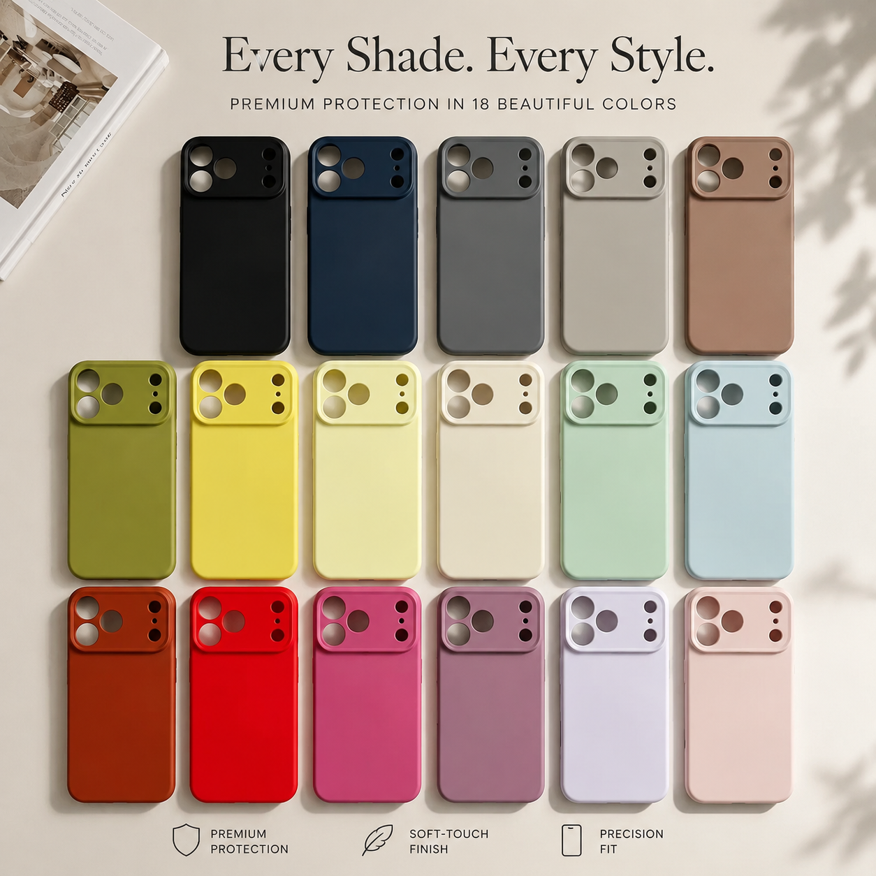 Premium iPhone Case MagSafe Compatible Liquid Silicone Cover Shockproof TPU Protective Anti Fingerprint Soft Touch Slim Lightweight Full Coverage