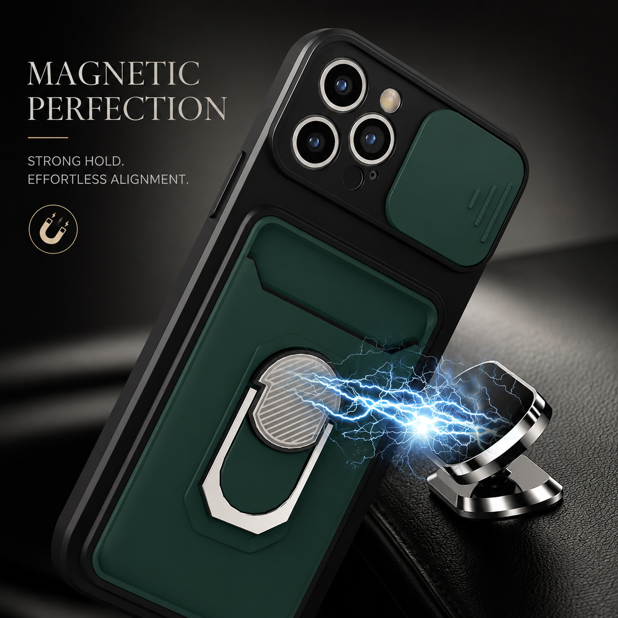Premium iPhone Case MagSafe Compatible Liquid Silicone Wallet Cover Card Holder Ring Stand Magnetic Shockproof Protective Camera Lens Protection Slim Design