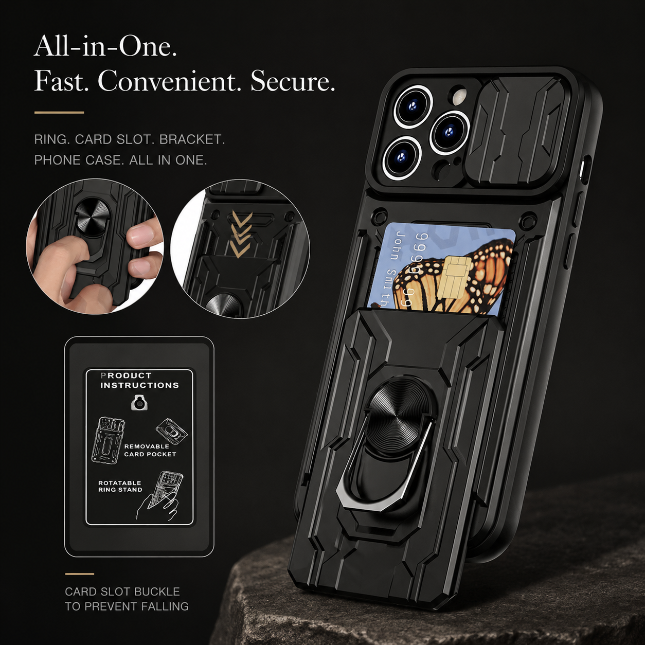 Premium iPhone Case MagSafe Compatible Liquid Silicone Wallet Cover Card Holder Ring Stand Magnetic Shockproof Protective Camera Lens Protection Slim Design
