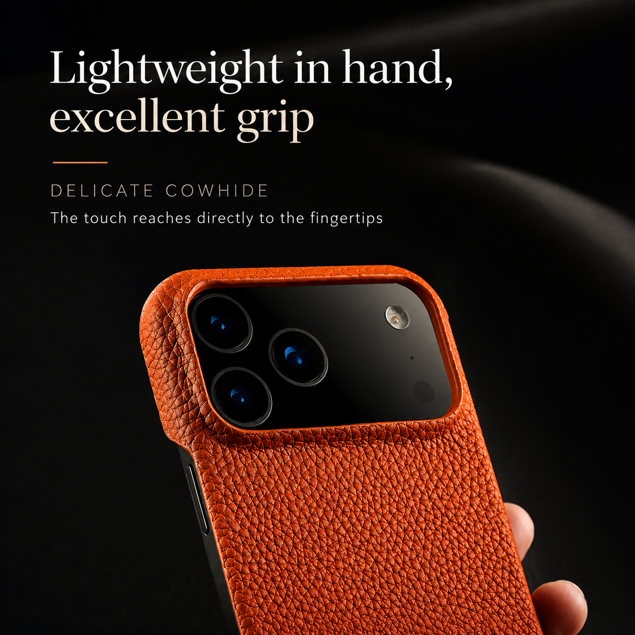 Premium iPhone Case MagSafe Compatible Lychee Cowhide Leather PC Shockproof Luxury Protective Cover Handmade Full Coverage Magnetic Back Design
