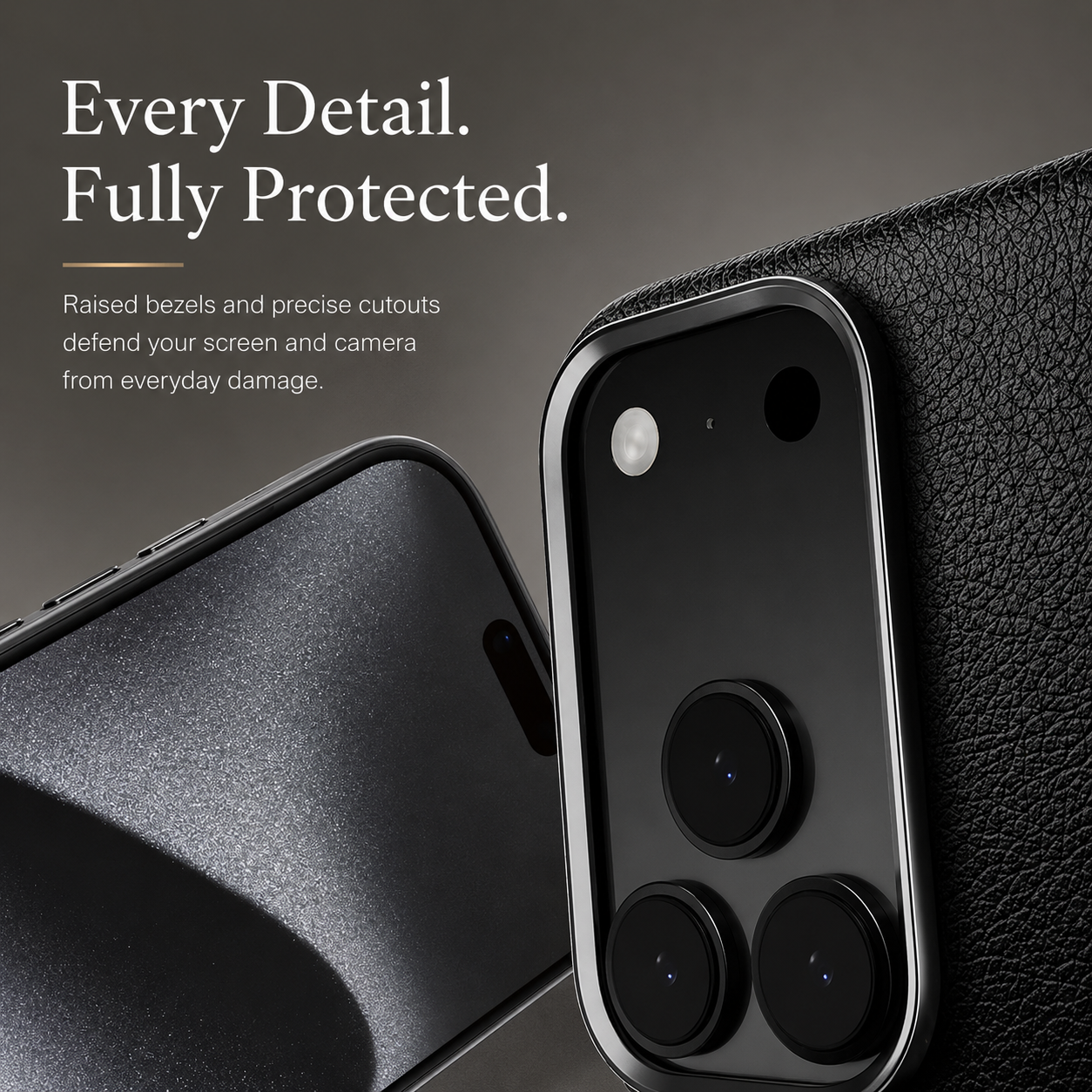 Premium iPhone Case MagSafe Compatible Lychee Cowhide Leather PC Shockproof Luxury Protective Cover Handmade Full Coverage Magnetic Back Design