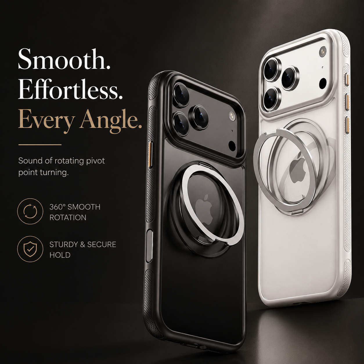 Premium iPhone Case MagSafe Compatible Magnetic 360 Rotating Stand Mechanical Design Shockproof PC TPU Metal Camera Protection Full Coverage
