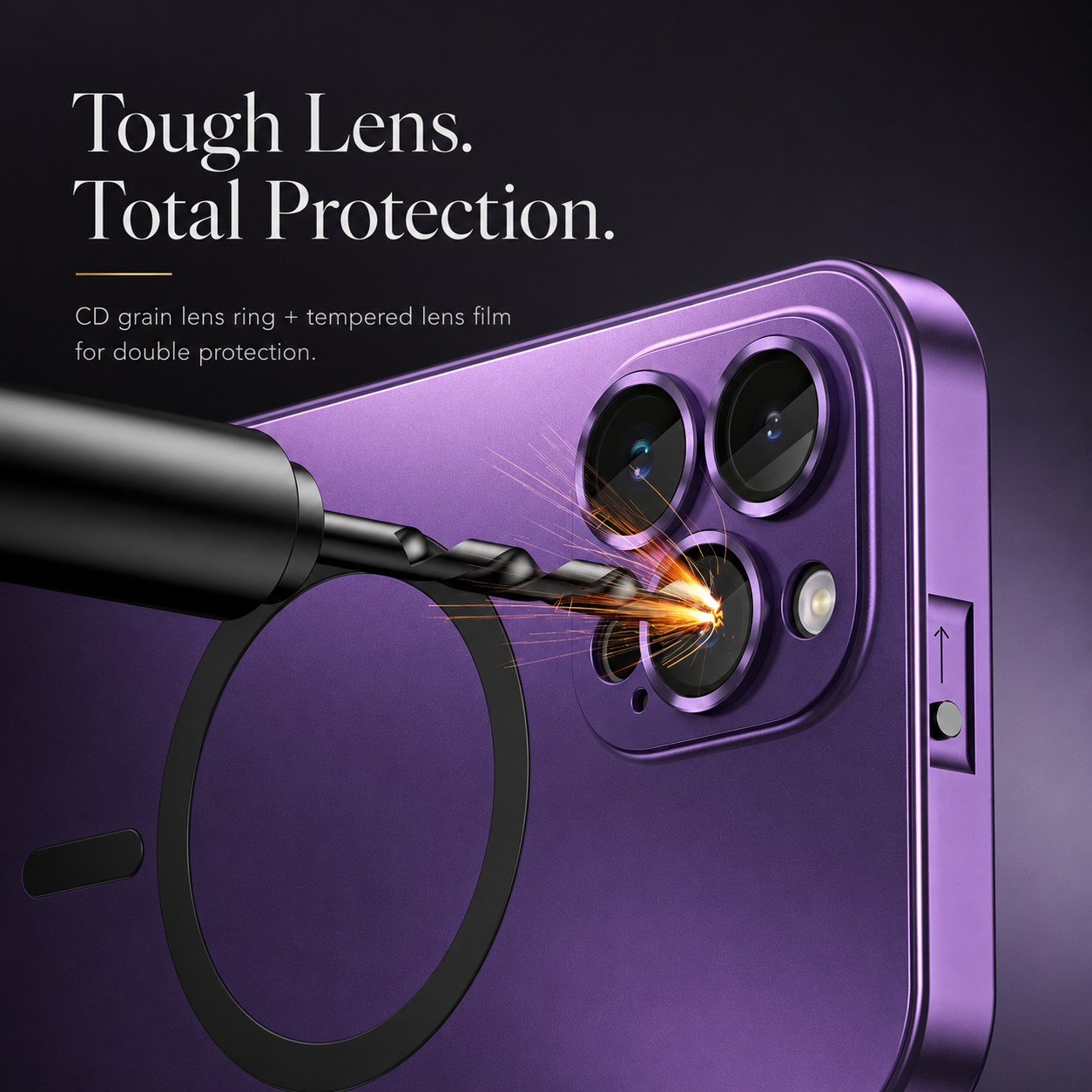 Premium iPhone Case MagSafe Compatible Magnetic Aluminum Frame Protective Cover PC Hard Back Shockproof Matte Anti Fingerprint Slim Full Coverage Design