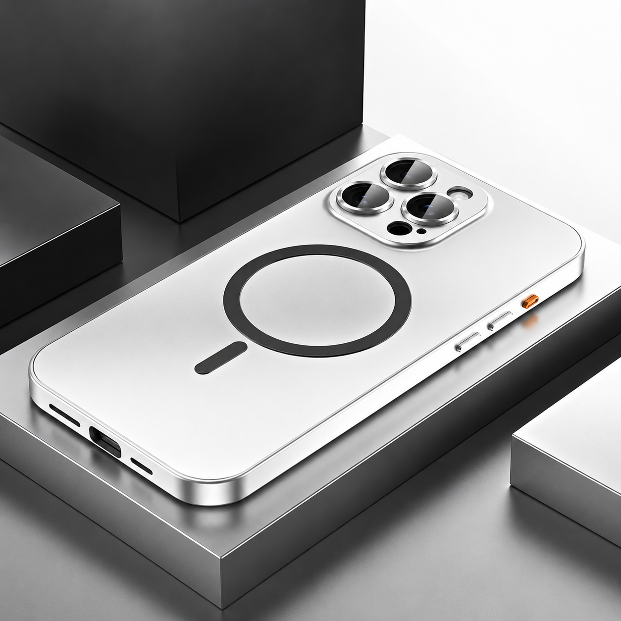 Premium iPhone Case MagSafe Compatible Magnetic Aluminum Frame Protective Cover PC Hard Back Shockproof Matte Anti Fingerprint Slim Full Coverage Design