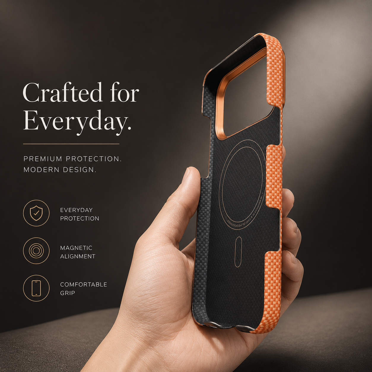 Premium iPhone Case MagSafe Compatible Magnetic Aramid Fiber Cover Carbon Texture Shockproof Anti Scratch Slim Lightweight Full Body Protection