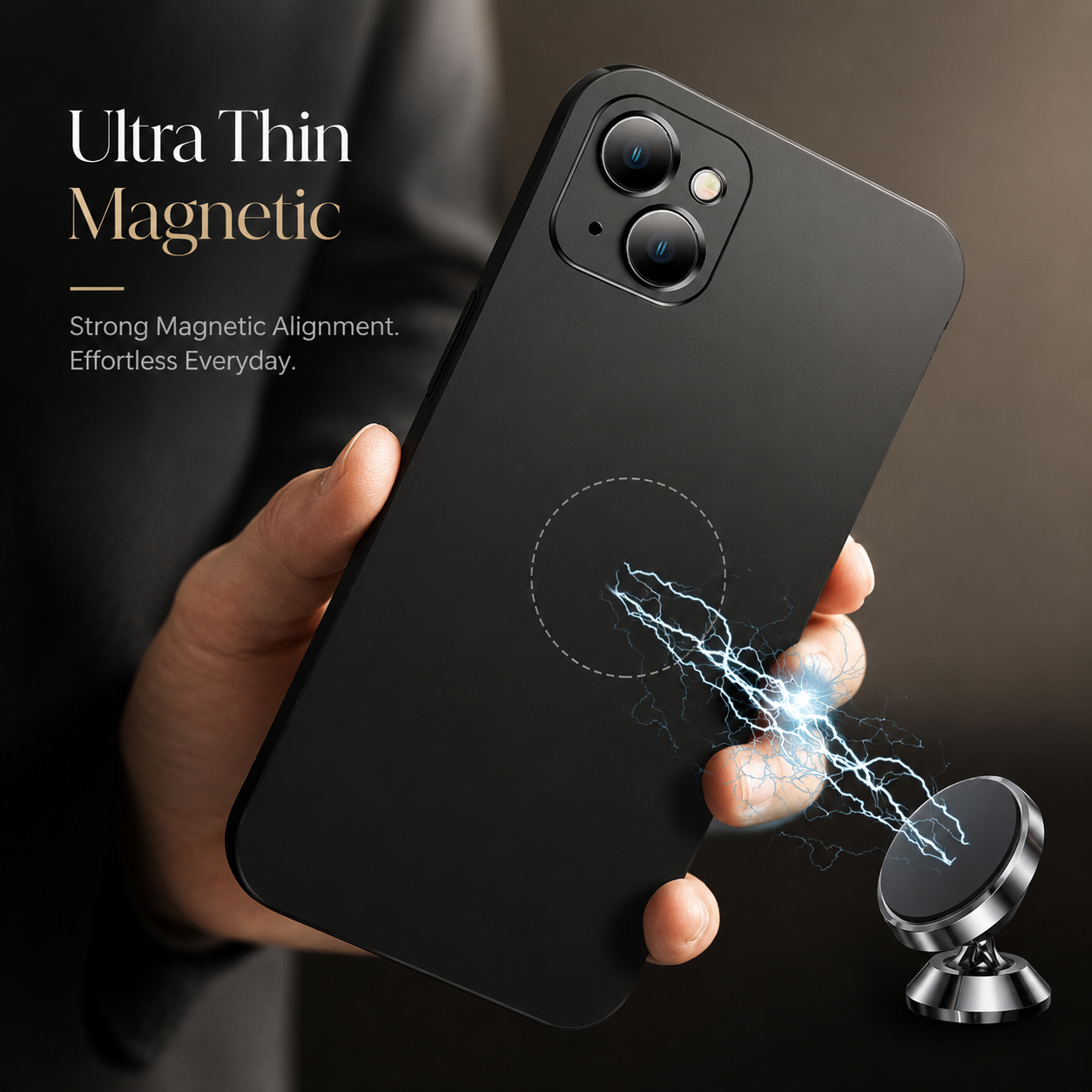 Premium iPhone Case MagSafe Compatible Magnetic Car Mount Matte Cover Ultra Thin Shockproof Protective Camera Lens Guard Slim Design