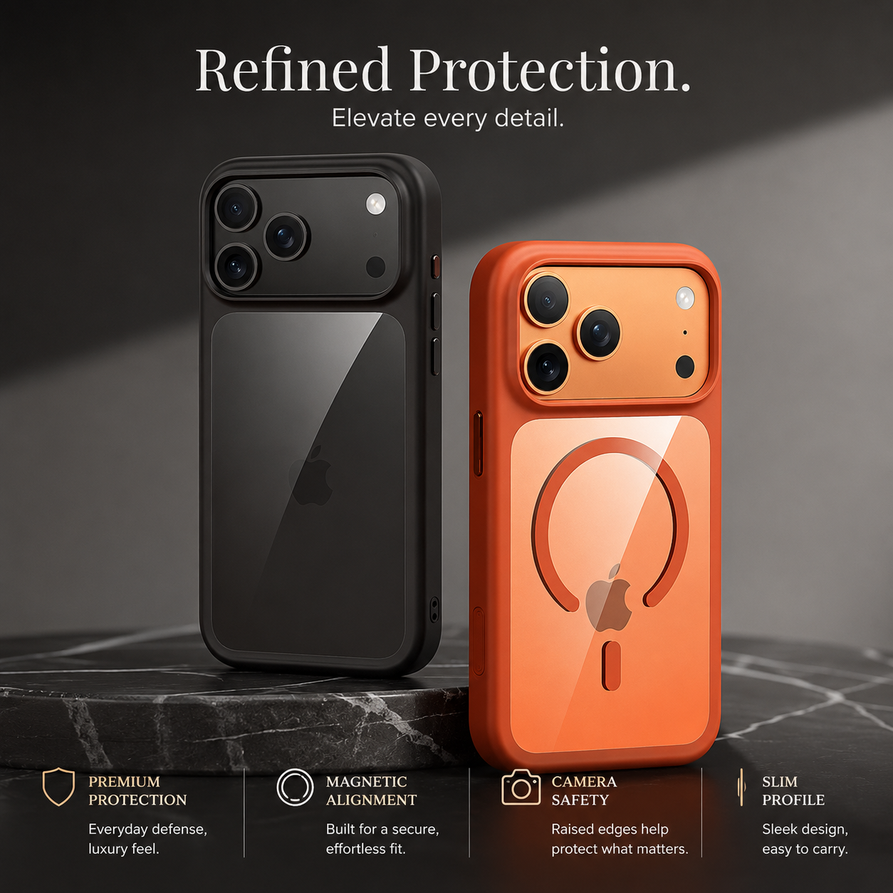 Premium iPhone Case MagSafe Compatible Magnetic Clear Armor Cover Shockproof Anti Scratch Transparent Camera Protection Slim Lightweight Full Coverage