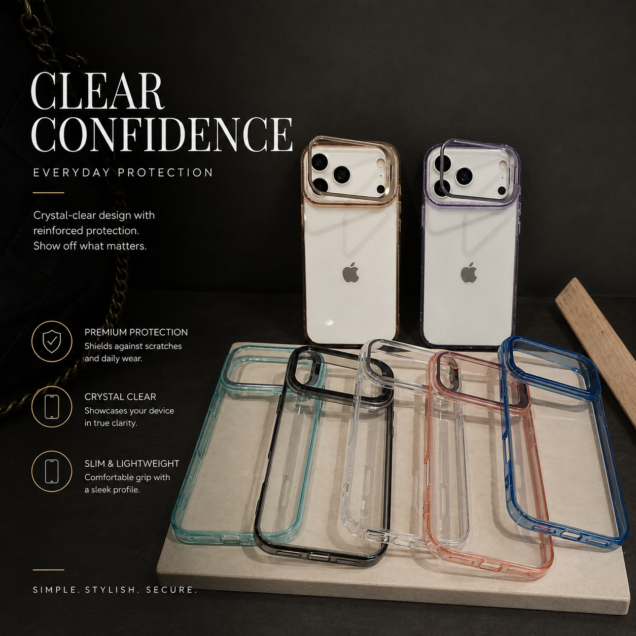 Premium iPhone Case MagSafe Compatible Magnetic Clear Protective Cover Camera Lens Stand Shockproof PC TPU Bumper Slim Full Coverage Design