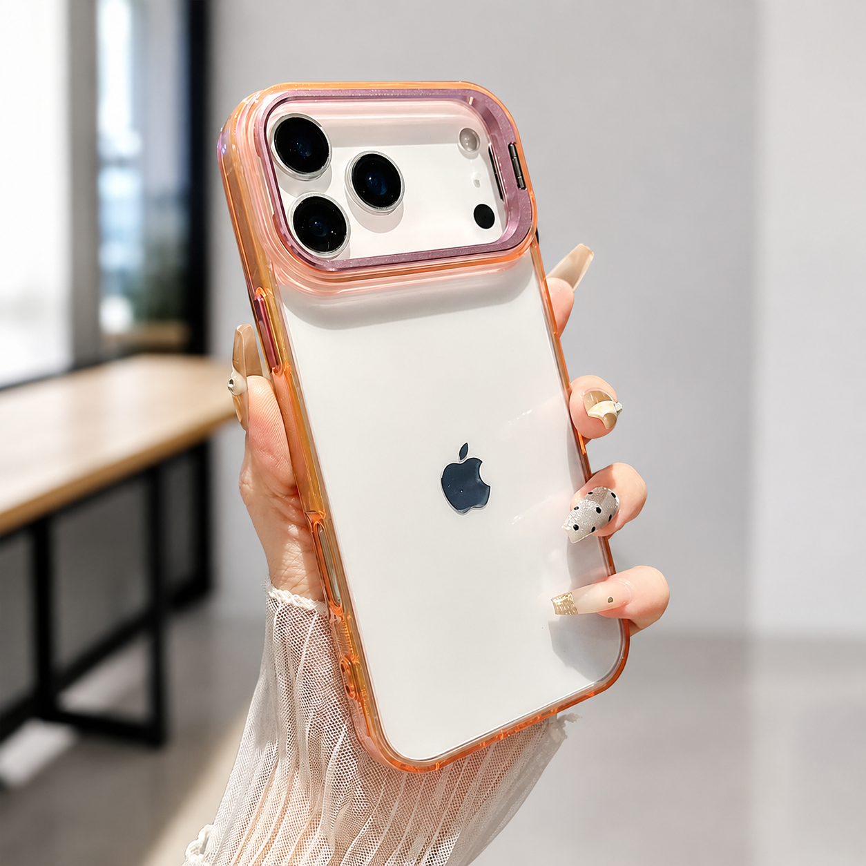 Premium iPhone Case MagSafe Compatible Magnetic Clear Protective Cover Camera Lens Stand Shockproof PC TPU Bumper Slim Full Coverage Design