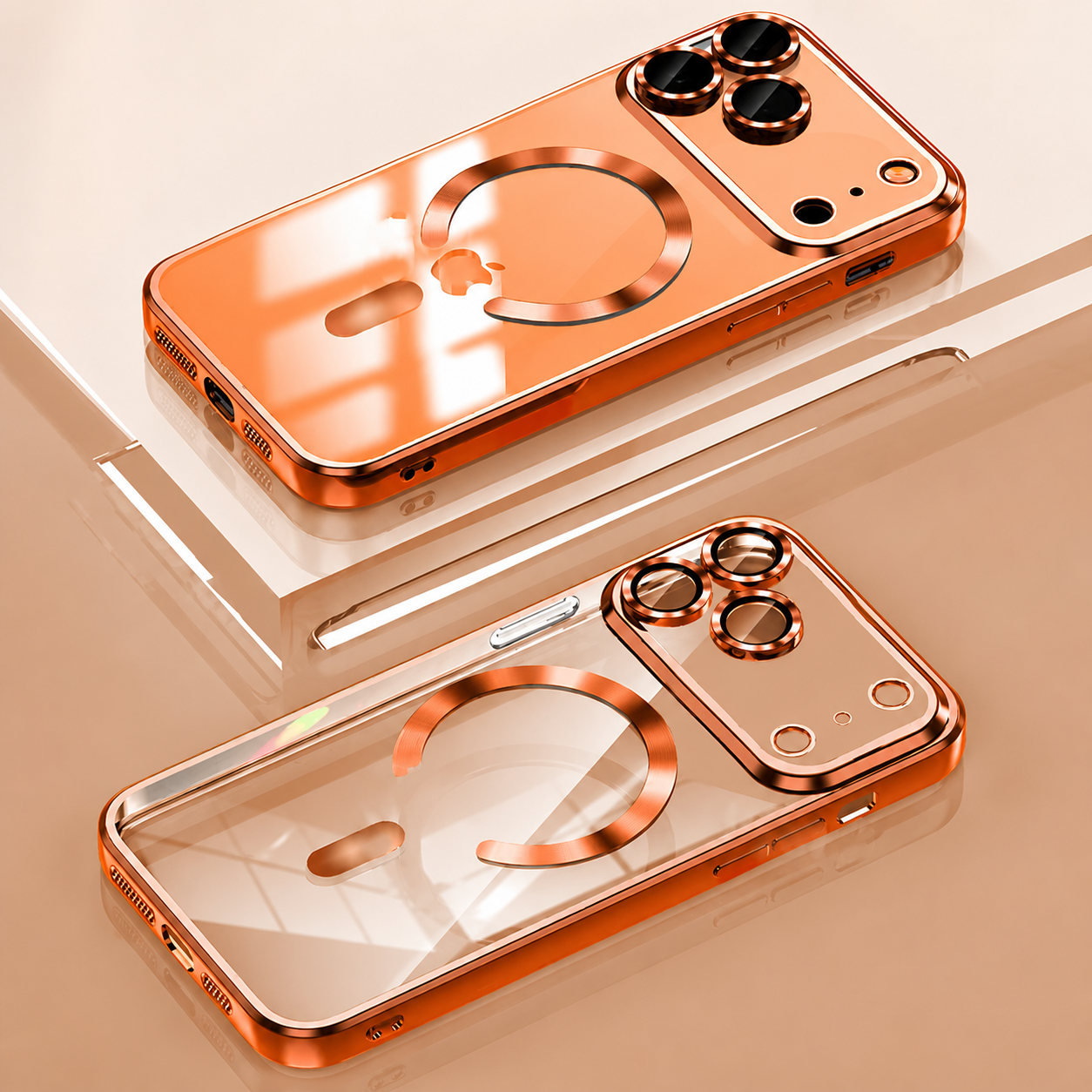 Premium iPhone Case MagSafe Compatible Magnetic Clear Protective Cover TPU Shockproof Camera Lens Protection Anti Fingerprint Anti Scratch Slim Half Wrapped