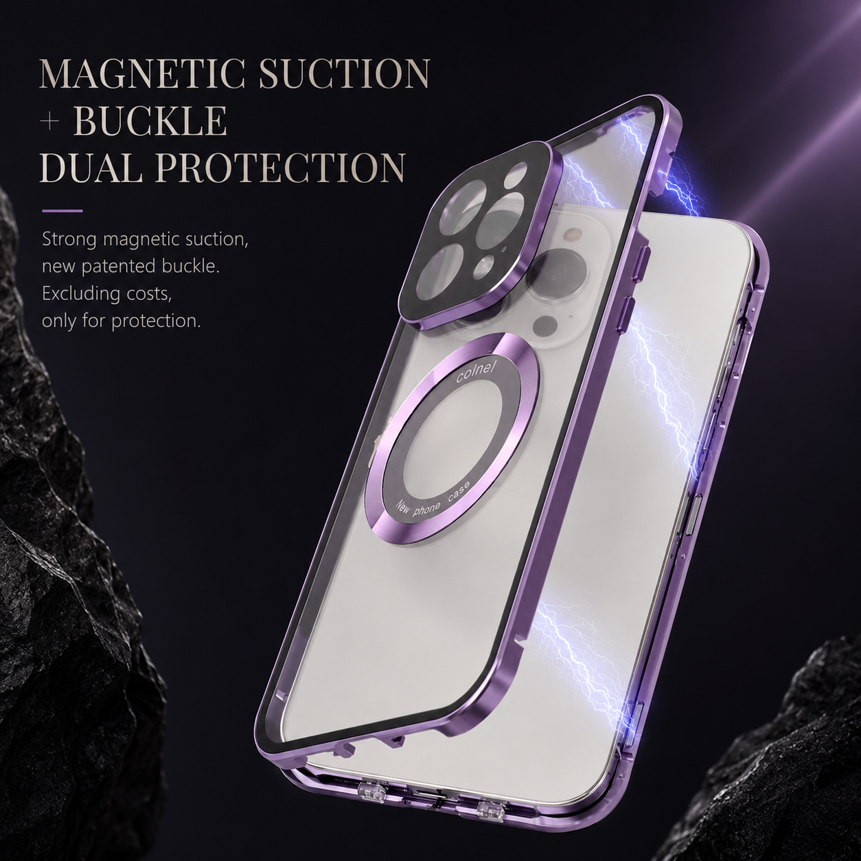 Premium iPhone Case MagSafe Compatible Magnetic Cover Double Sided Tempered Glass Metal Frame Sealed 360 Full Body Shockproof Camera Lens Protection Slim Design