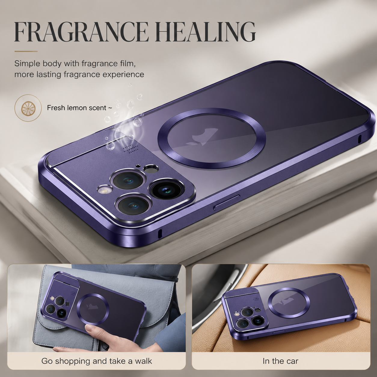 Premium iPhone Case MagSafe Compatible Magnetic Cover Shockproof Protective Stand Camera Lens Protection Aromatherapy Slot Slim Full Coverage Design